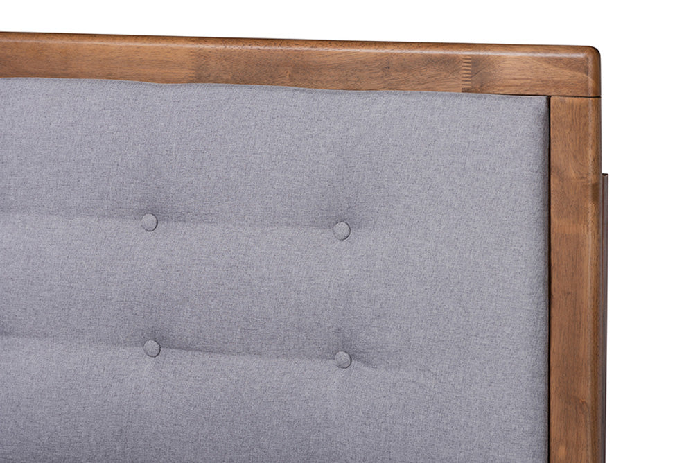 Baxton Studio - Livinia Full Size Bed - Livinia-Light Grey/Ash Walnut-Full view 4