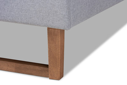 Baxton Studio - Livinia Full Size Bed - Livinia-Light Grey/Ash Walnut-Full view 6