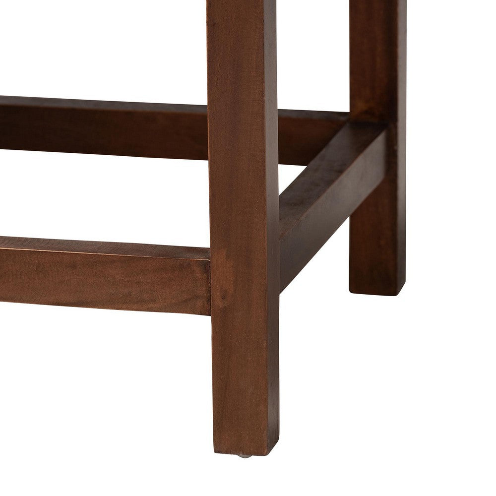 Baxton Studio - Liza Bench in Natural Seagrass/Light Brown - LIZZA-Wooden-Bench view 4