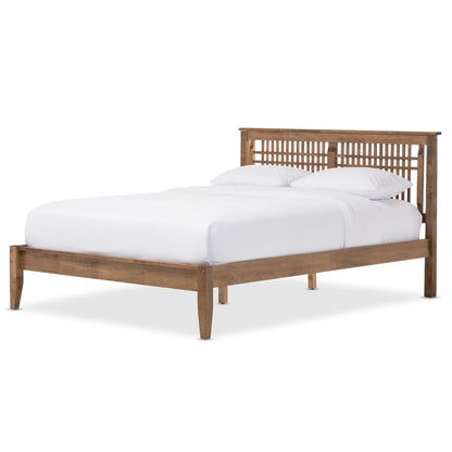 Baxton Studio - Loafey Full Size Bed in "Walnut" Brown - SW8028-Walnut-M17-Full view 1