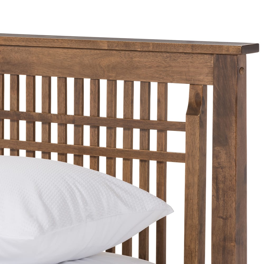 Baxton Studio - Loafey Full Size Bed in "Walnut" Brown - SW8028-Walnut-M17-Full view 3