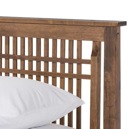Baxton Studio - Loafey Full Size Bed in "Walnut" Brown - SW8028-Walnut-M17-Full view 3