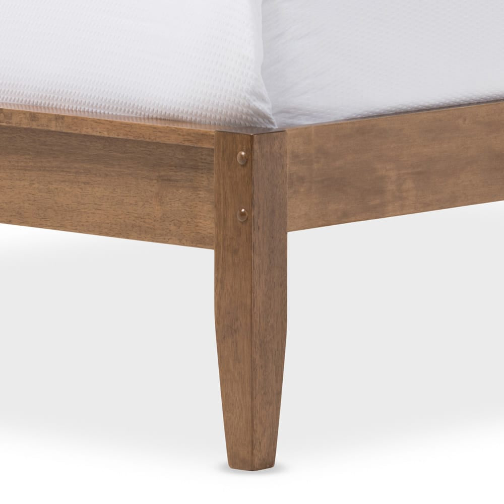 Baxton Studio - Loafey Full Size Bed in "Walnut" Brown - SW8028-Walnut-M17-Full view 4