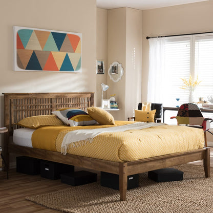 Baxton Studio - Loafey Full Size Bed in "Walnut" Brown - SW8028-Walnut-M17-Full view 5