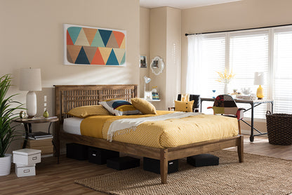 Baxton Studio - Loafey Queen Size Bed in "Walnut" Brown - SW8028-Walnut-M17-Queen view 5