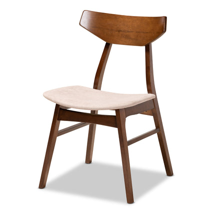 Baxton Studio - Lois Dining Set in Light Beige/Walnut Brown - Danica/Fiesta-Latte/Walnut-5PC Dining Set view 2