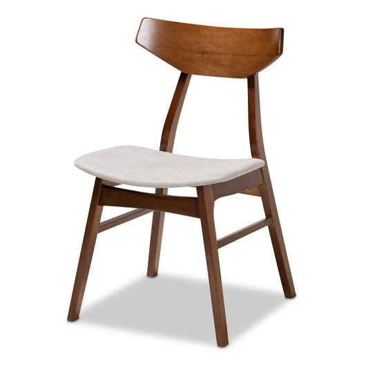 Baxton Studio - Lois Dining Set in Light Grey/Walnut Brown - Danica/Fiesta-Smoke/Walnut-5PC Dining Set view 2