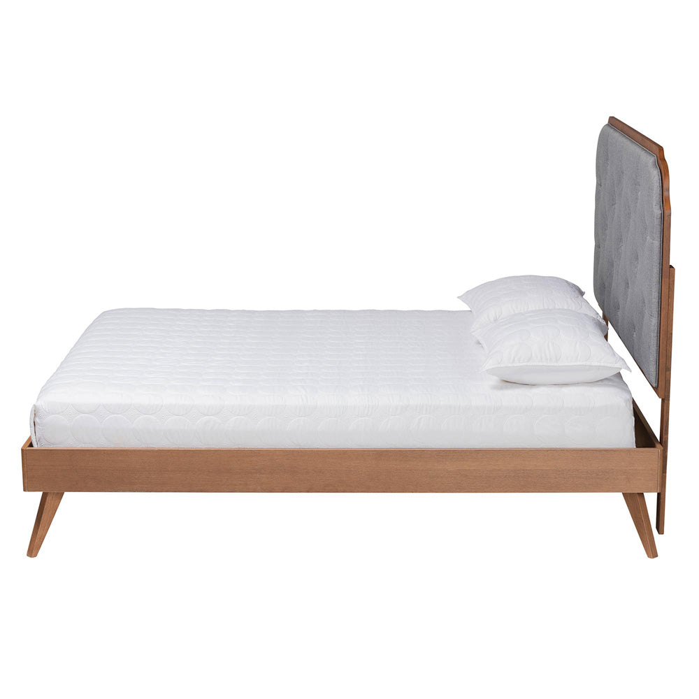 Baxton Studio - Lorana King Size Bed in Grey/Walnut Brown - MG9772/9704-King view 2