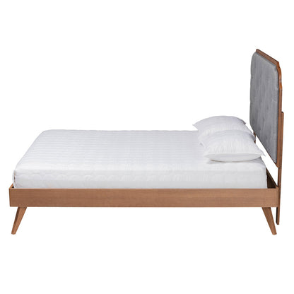 Baxton Studio - Lorana King Size Bed in Grey/Walnut Brown - MG9772/9704-King view 2