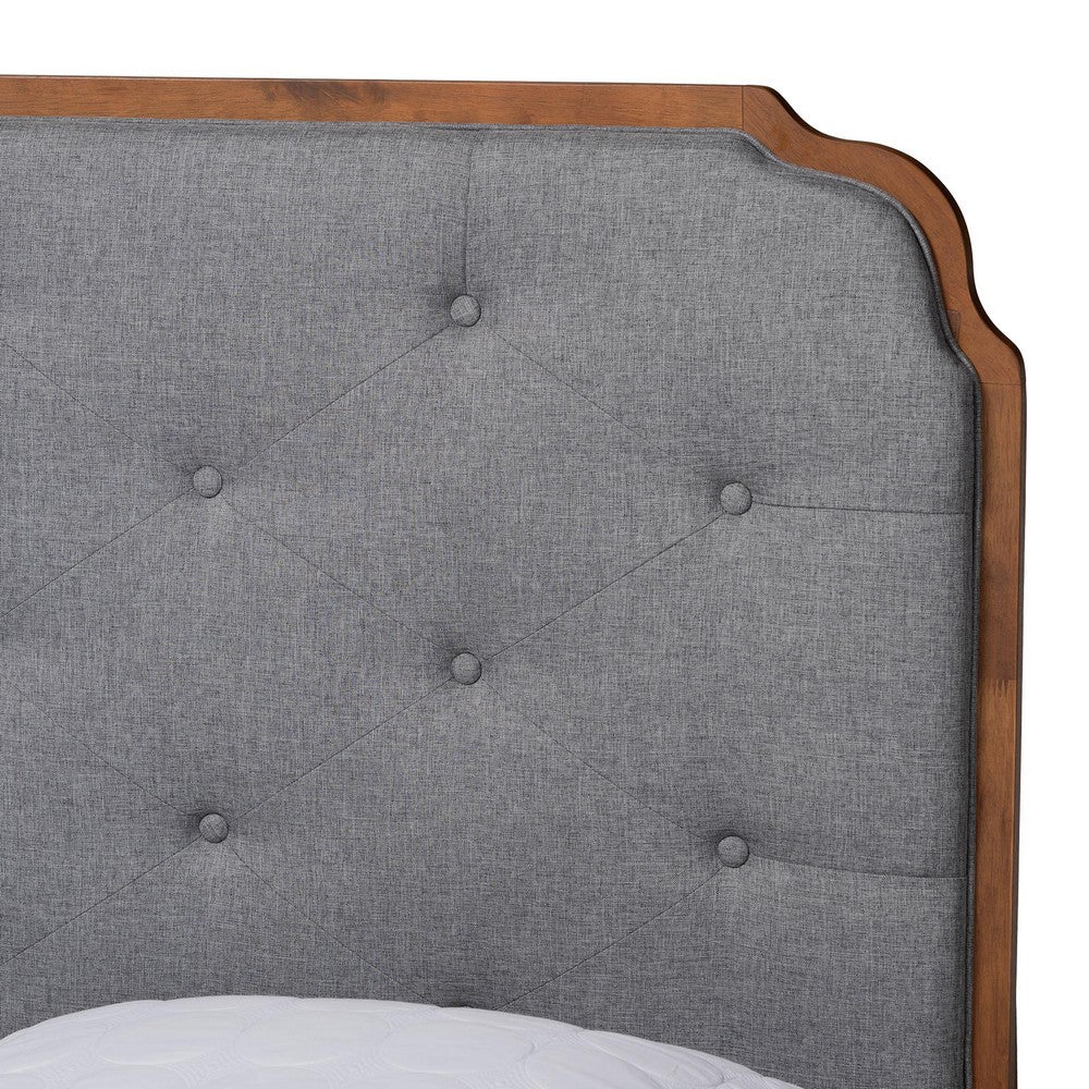 Baxton Studio - Lorana King Size Bed in Grey/Walnut Brown - MG9772/9704-King view 4