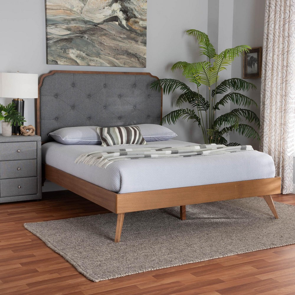 Baxton Studio - Lorana King Size Bed in Grey/Walnut Brown - MG9772/9704-King view 7