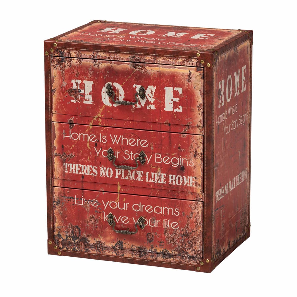 Baxton Studio - Lorand Storage Trunk in Red - SJ14513R-Wooden-Ottoman view 1