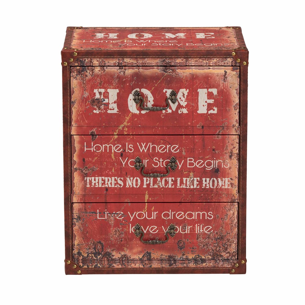 Baxton Studio - Lorand Storage Trunk in Red - SJ14513R-Wooden-Ottoman view 3