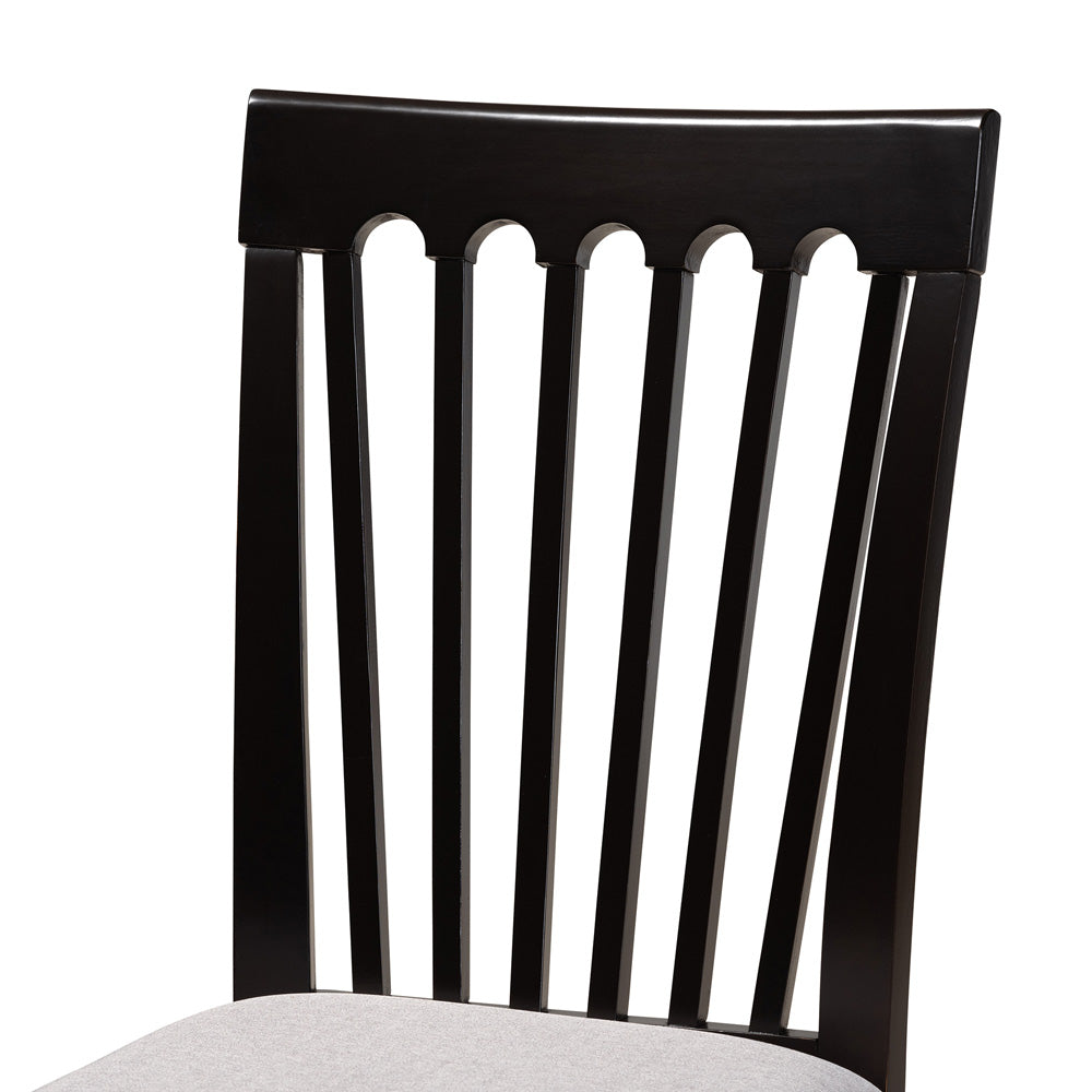 Baxton Studio - Lore Dining Set in Grey/Dark Brown - Lore-Grey/Dark Brown-7PC Dining Set view 5