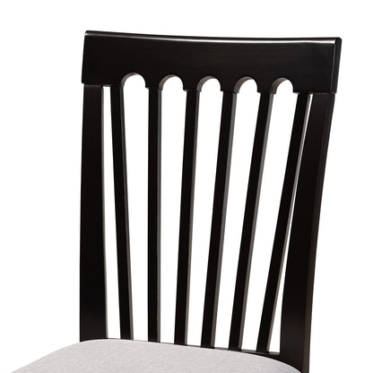 Baxton Studio - Lore Dining Set in Grey/Dark Brown - Lore-Grey/Dark Brown-7PC Dining Set view 5