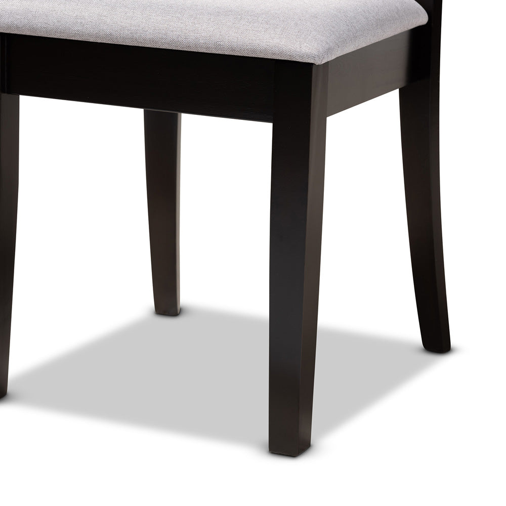 Baxton Studio - Lore Dining Set in Grey/Dark Brown - Lore-Grey/Dark Brown-7PC Dining Set view 6