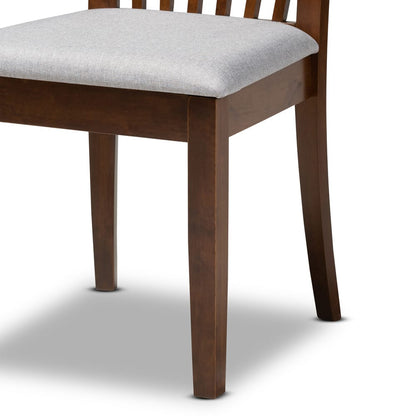 Baxton Studio - Lore Dining Set in Grey/walnut brown - Lore-Grey/Walnut-5PC Dining Set view 6
