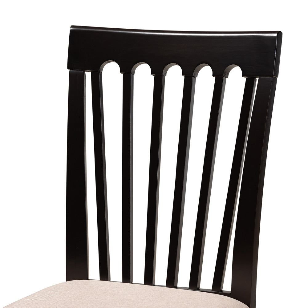 Baxton Studio - Lore Dining Set in Sand/Dark Brown - Lore-Sand/Dark Brown-7PC Dining Set view 5