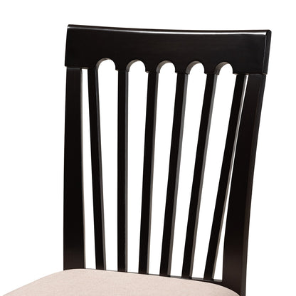 Baxton Studio - Lore Dining Set in Sand/Dark Brown - Lore-Sand/Dark Brown-7PC Dining Set view 5