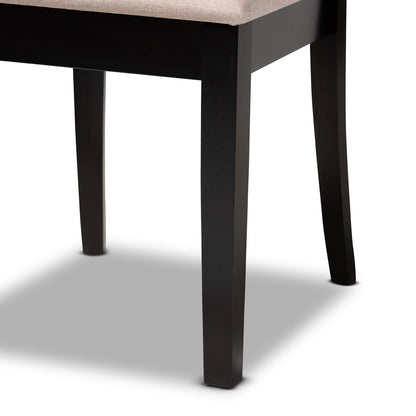 Baxton Studio - Lore Dining Set in Sand/Dark Brown - Lore-Sand/Dark Brown-7PC Dining Set view 6