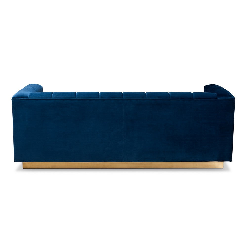 Baxton Studio - Loreto Sofa in Blue/Gold - TSF-5506-Navy/Gold-SF view 4