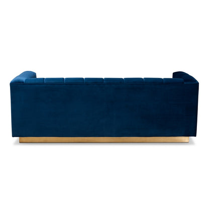 Baxton Studio - Loreto Sofa in Blue/Gold - TSF-5506-Navy/Gold-SF view 4