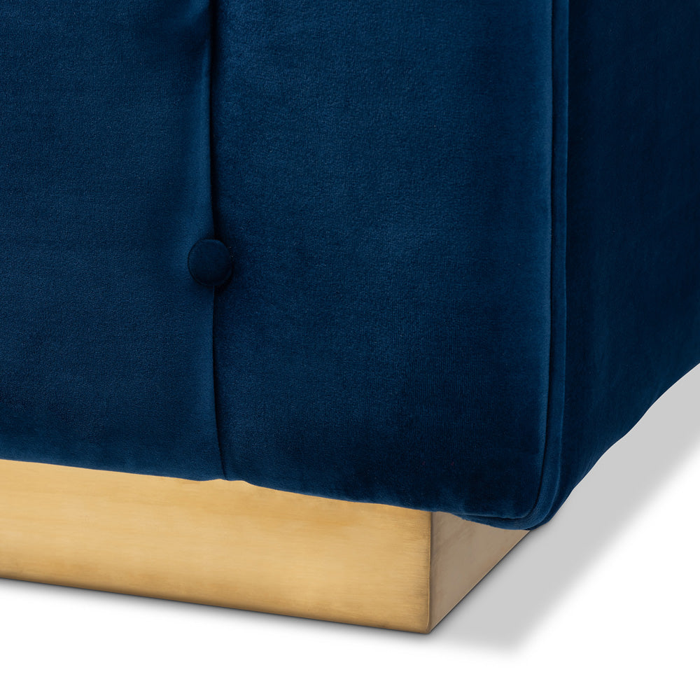 Baxton Studio - Loreto Sofa in Blue/Gold - TSF-5506-Navy/Gold-SF view 5