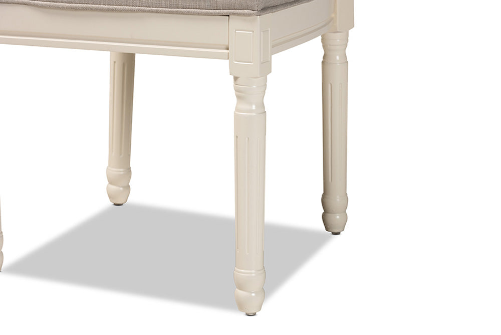 Baxton Studio - Louane Dining Chair Set of 2 - W-LOUIS-R-02-Off White/Grey-Chair view 6