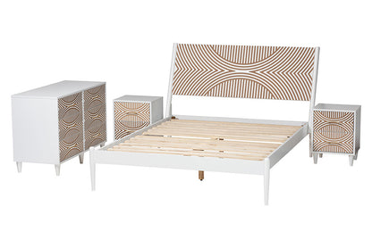 Baxton Studio - Louetta King Bedroom Set - SW8591-White-4PC King Bedroom Set view 2