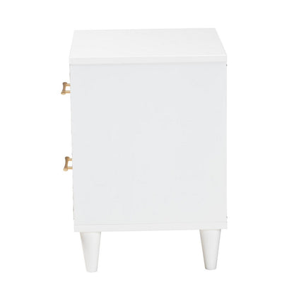 Baxton Studio - Louetta Nightstand in White/Natural Brown - SW8000-63NS2D-2DW-White-Nightstand view 4
