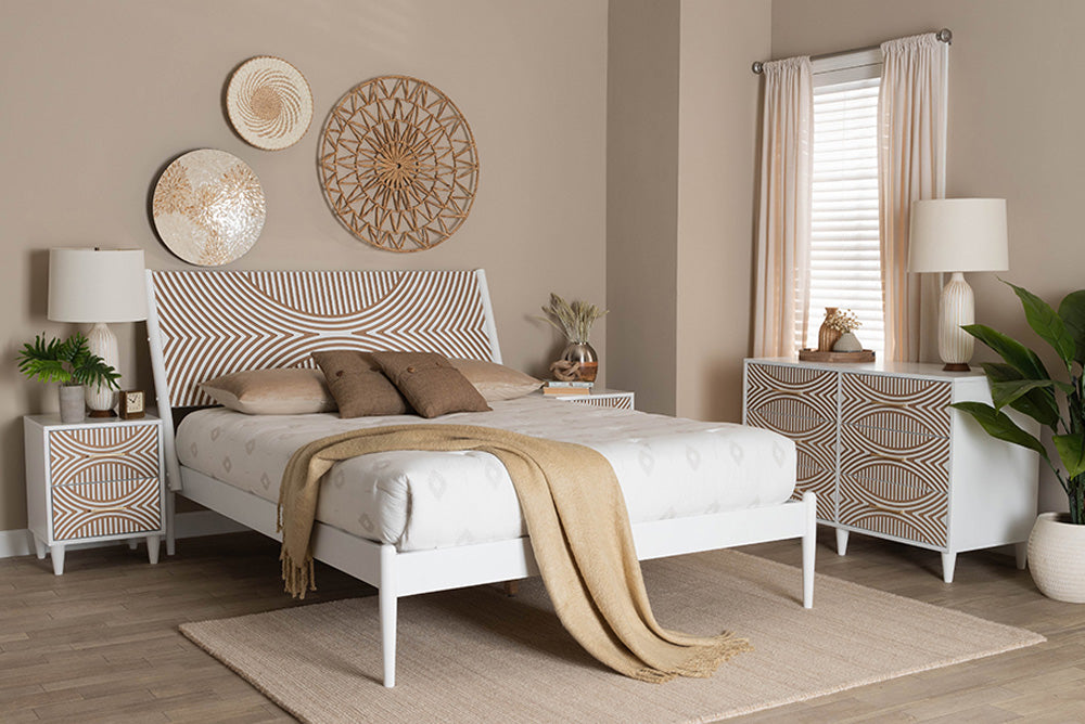 Baxton Studio - Louetta Queen Bedroom Set - SW8591-White-4PC Queen Bedroom Set view 5
