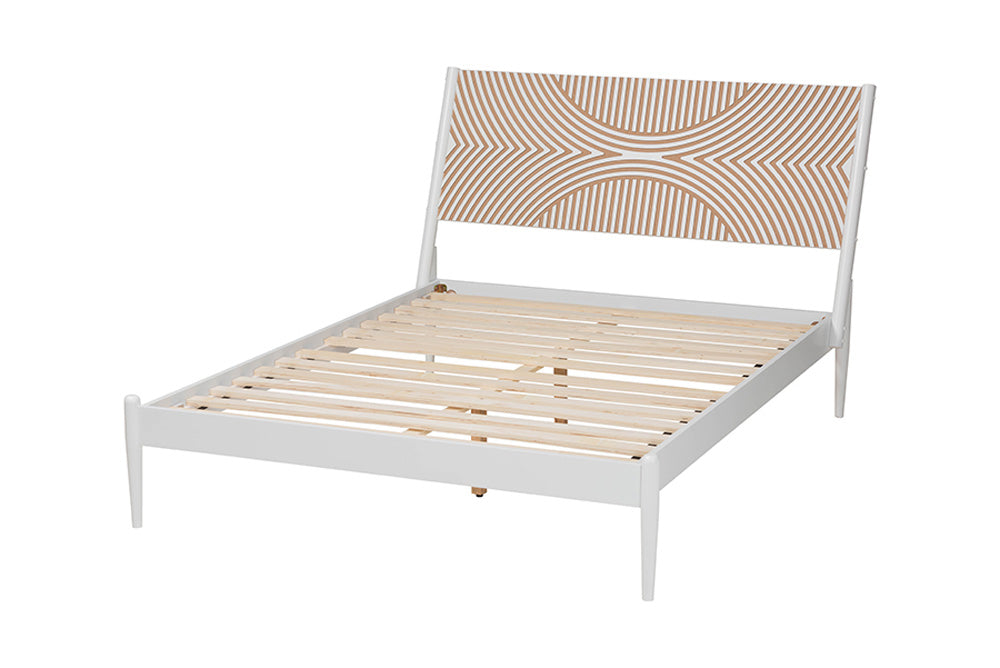 Baxton Studio - Louetta Queen Size Bed - SW8591-White-Queen view 3