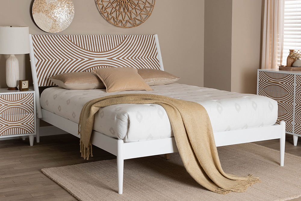 Baxton Studio - Louetta Queen Size Bed - SW8591-White-Queen view 5
