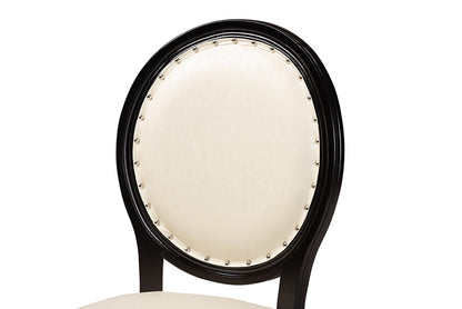Baxton Studio - Louis Dining Chair Set of 2 - W-LOUIS-O-07-Black/Beige-Chair view 4