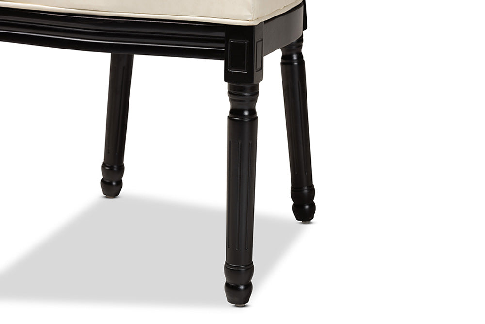 Baxton Studio - Louis Dining Chair Set of 2 - W-LOUIS-O-07-Black/Beige-Chair view 6