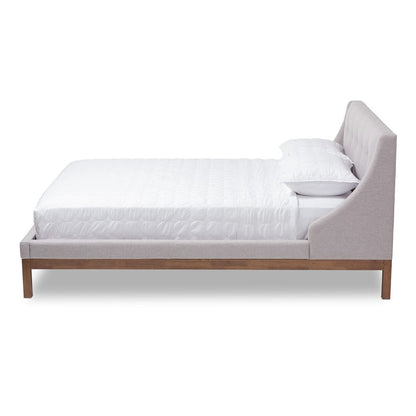 Baxton Studio - Louvain Full Size Bed in Greyish Beige - BBT6696-Greyish Beige-Full view 2
