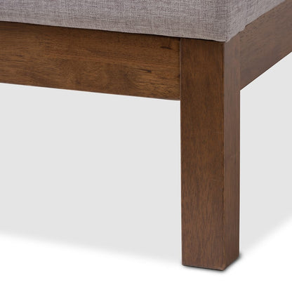 Baxton Studio - Louvain Full Size Bed in Greyish Beige - BBT6696-Greyish Beige-Full view 5