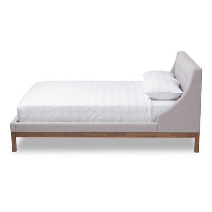 Baxton Studio - Louvain Queen Size Bed in Greyish Beige - BBT6696-Greyish Beige-Queen view 2