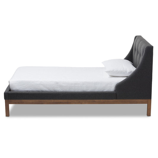 Baxton Studio - Louvain Twin Size Bed in Dark Grey - BBT6696-Dark Grey-Twin view 2