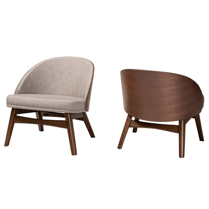 Baxton Studio - Lovella Set of 2 Chairs in Grey/Walnut Brown - Lovella-Walnut-CC view 1
