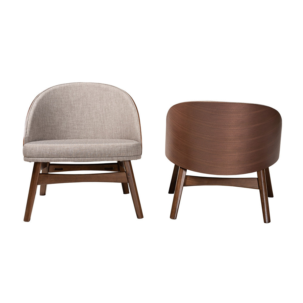 Baxton Studio - Lovella Set of 2 Chairs in Grey/Walnut Brown - Lovella-Walnut-CC view 2