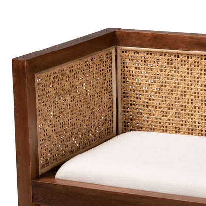 Baxton Studio - Lovina Bench in Light Honey/Light Brown - Lovina-Light Honey/Light Brown Rattan-Bench view 5