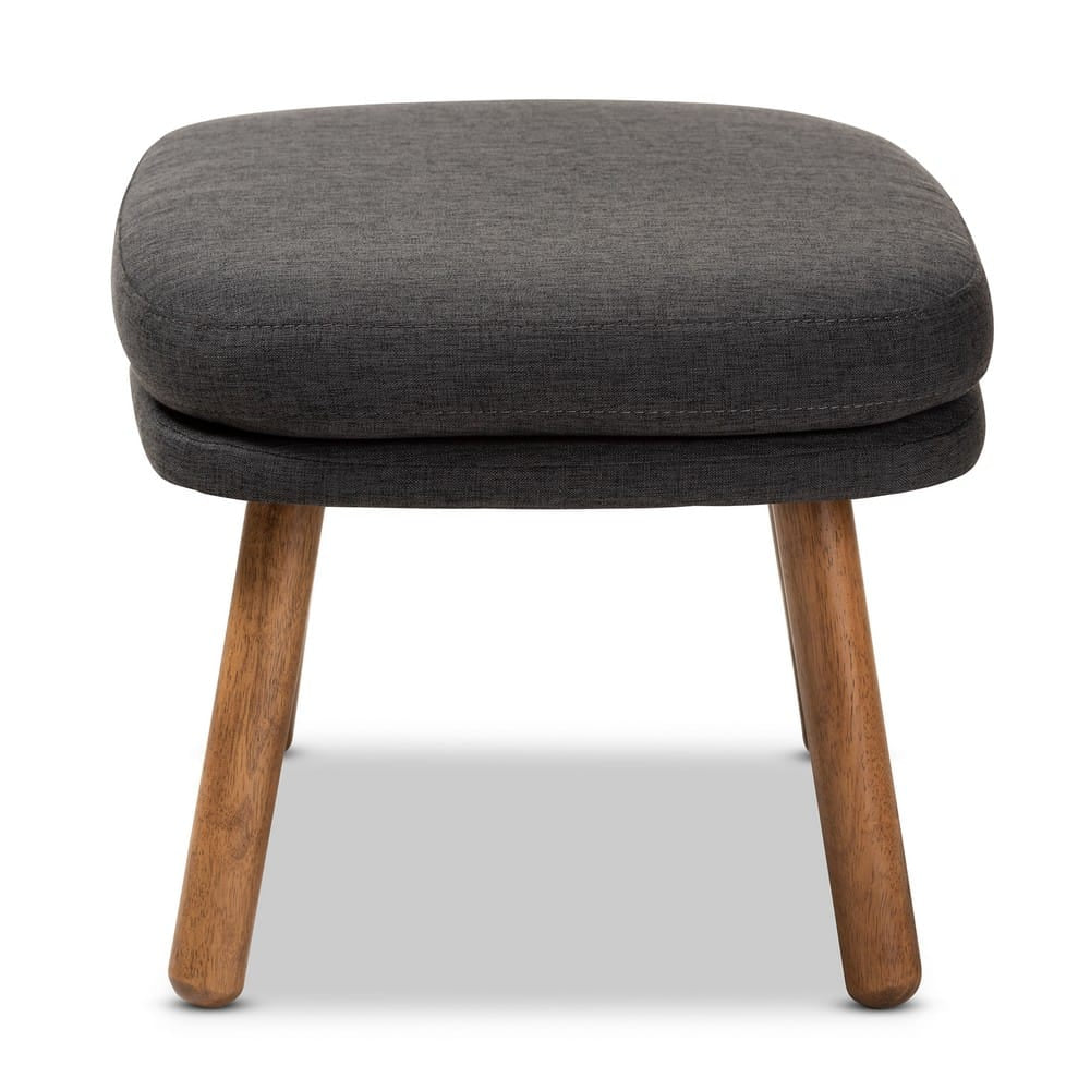 Baxton Studio - Lovise Footstool in Dark Grey - BBT5342-Dark Grey view 3