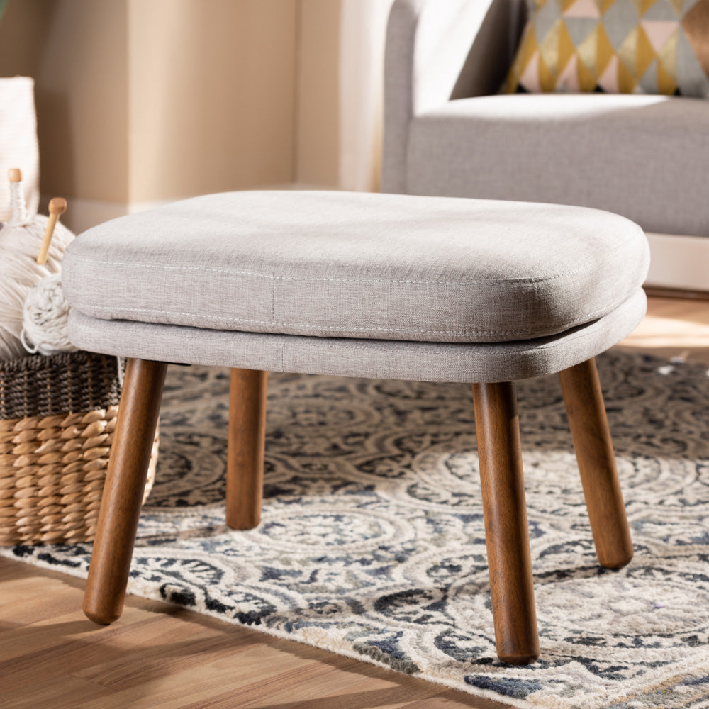 Baxton Studio - Lovise Footstool in Greyish Beige - BBT5342-Greyish Beige view 5