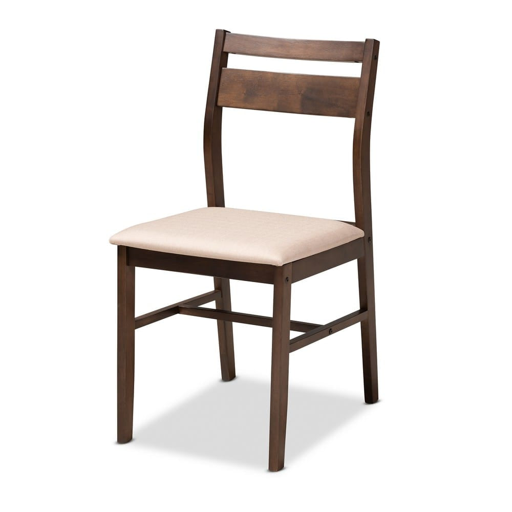 Baxton Studio - Lovy Dining Set in Beige - Lovy Dining Set-Beige/Dark Walnut view 4
