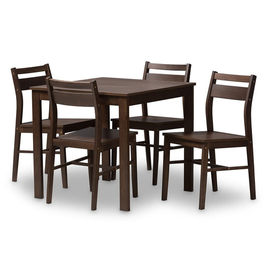 Baxton Studio - Lovy Dining Set in Espresso Brown - Lovy Dining Set view 1