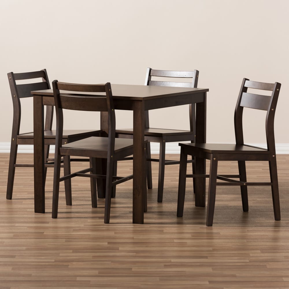 Baxton Studio - Lovy Dining Set in Espresso Brown - Lovy Dining Set view 5