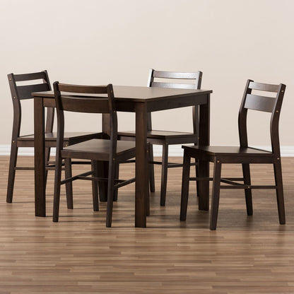 Baxton Studio - Lovy Dining Set in Espresso Brown - Lovy Dining Set view 5