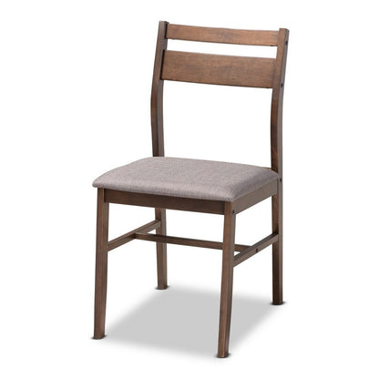 Baxton Studio - Lovy Dining Set in Gray - Lovy Dining Set-Grey/Dark Walnut view 4