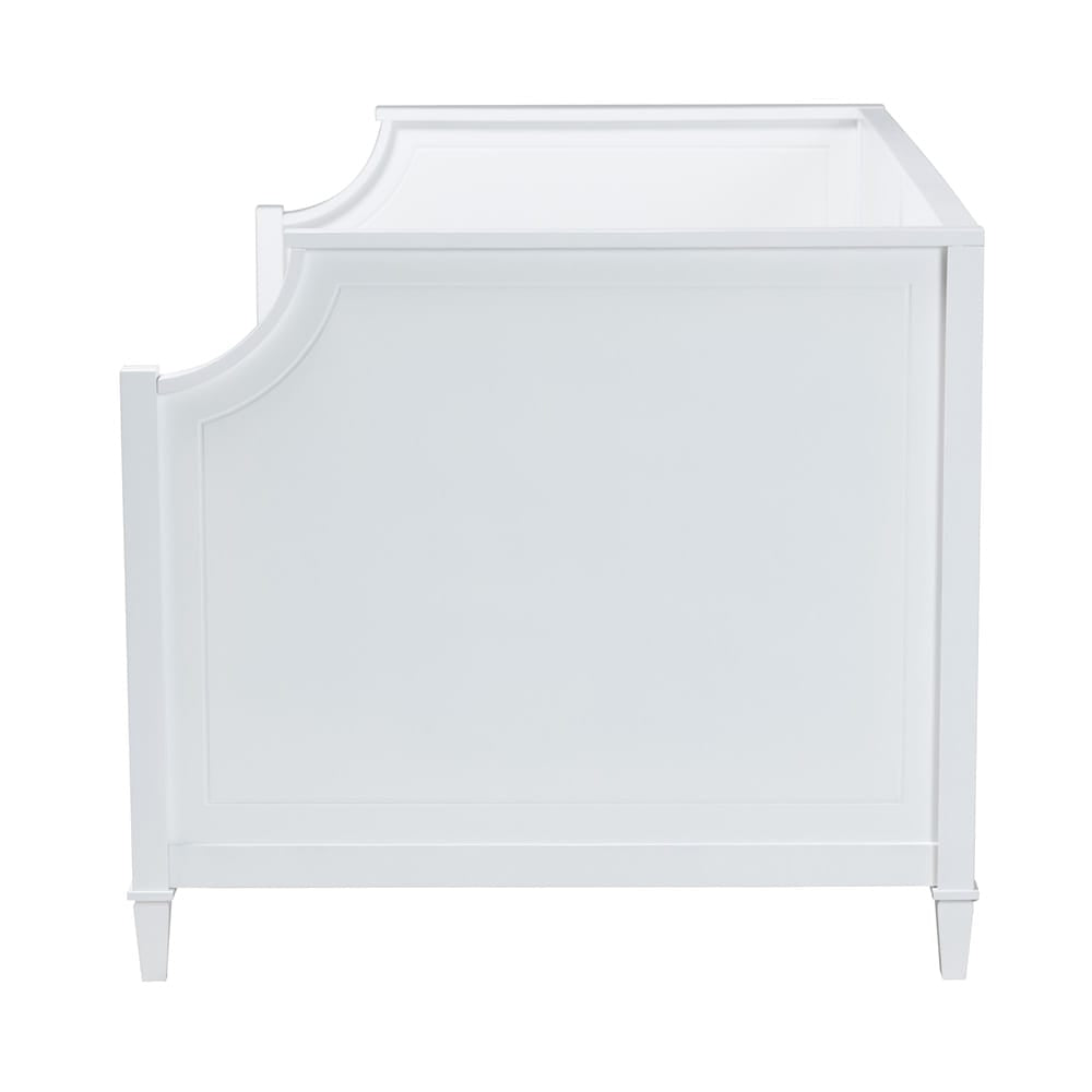 Baxton Studio - Lowri Twin Size Daybed in White/Gold - Lowri-White-Daybed-3DW-Twin view 3